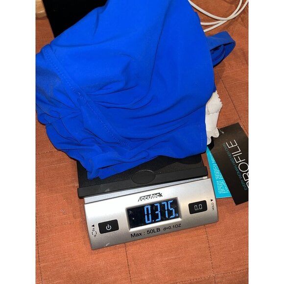 NWT Profile Royal Blue Ruched Tankini Top With Double Straps Size 34D Mrsp $98 - Picture 9 of 10